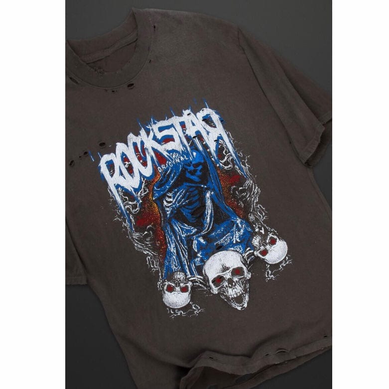 Rockstar Original Ozzy Oversized Graphic T Shirt (Dark Grey) - Image 5