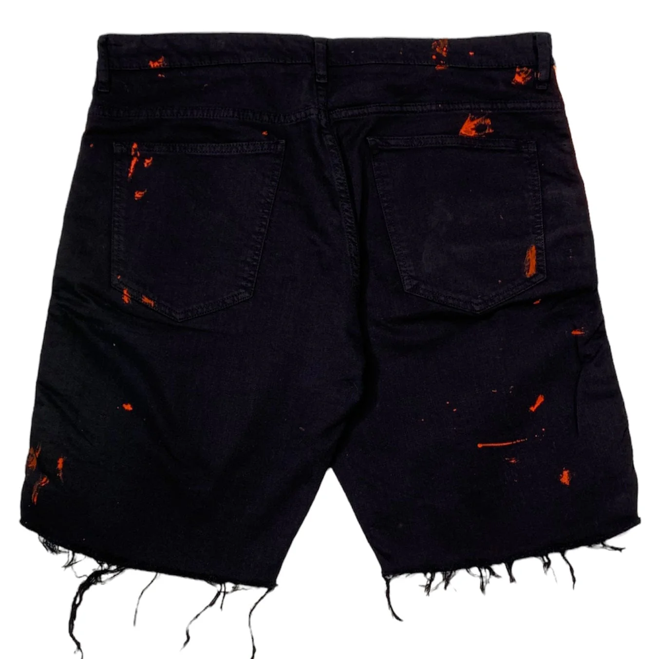 Rockstar Striped Denim Short (Black/Orange) - RSM8001BLL - Image 2