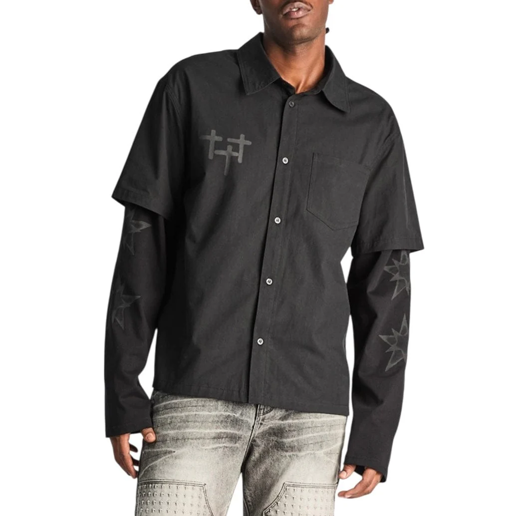 Rta Erik Doubled Layered Shirt (Black Cross Star) MEXOW1266-T2300BKCSS - Image 5