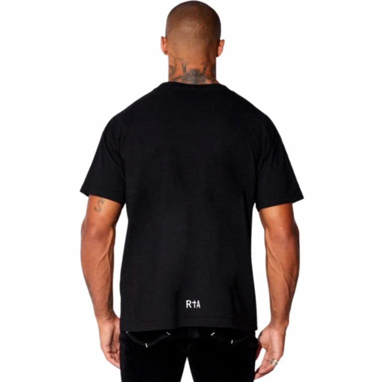 RTA Short Sleeve Old English Logo Tee (Black/White) MU23K621 - Image 3
