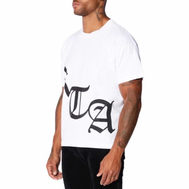 RTA Short Sleeve Old English Logo Tee (White/Black) MU23K621 - Image 2