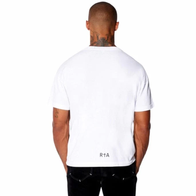 RTA Short Sleeve Old English Logo Tee (White/Black) MU23K621 - Image 3
