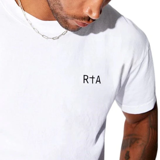 RTA Short Sleeve White Chest Logo Tee (White) MU23K621 - Image 4