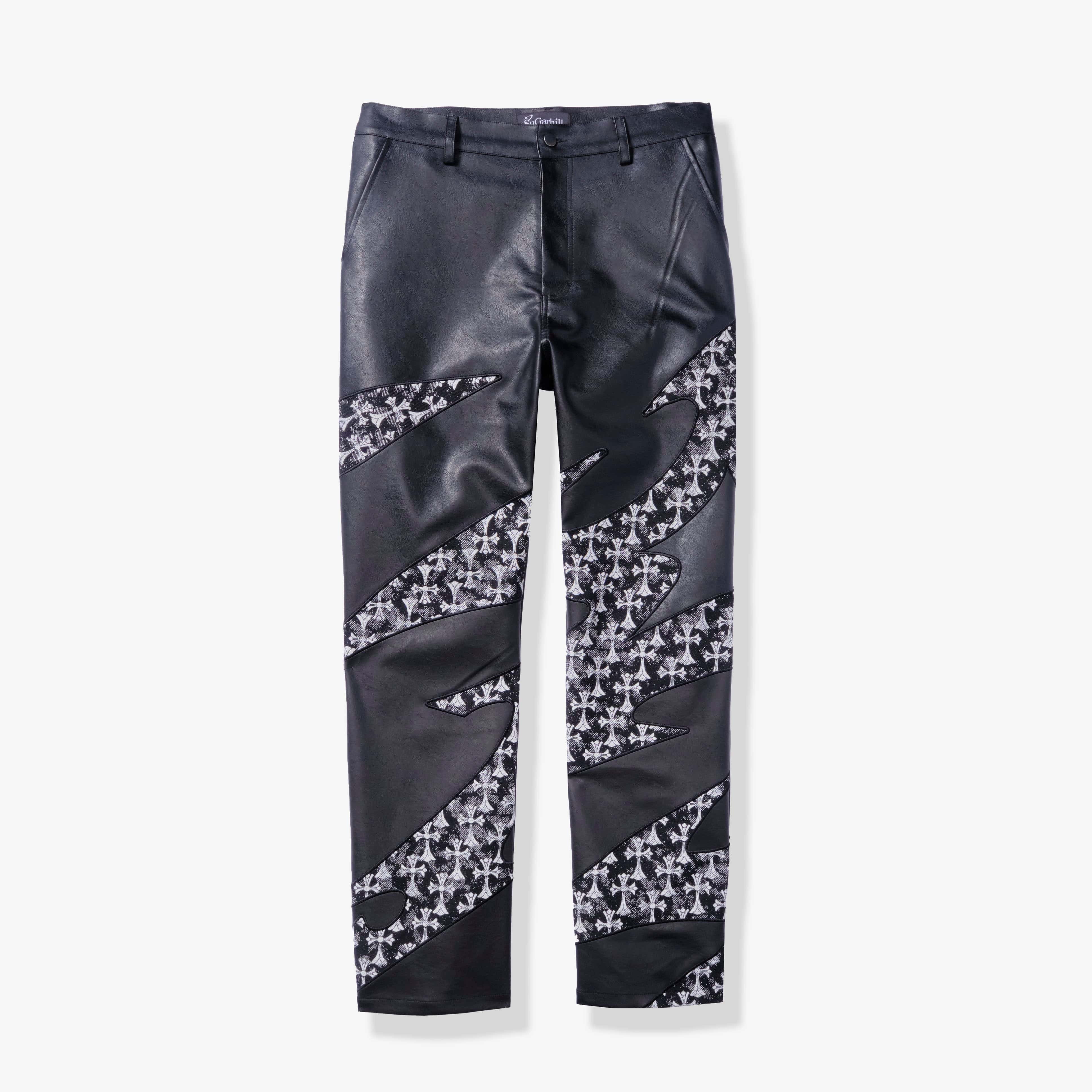 "Sabotage" Leather Pants (black crosses) - Image 10