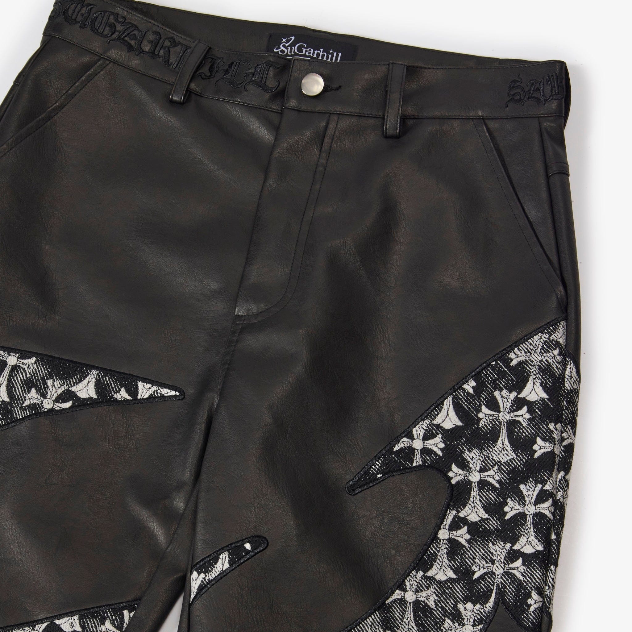 "Sabotage" Leather Pants (black crosses) - Image 4