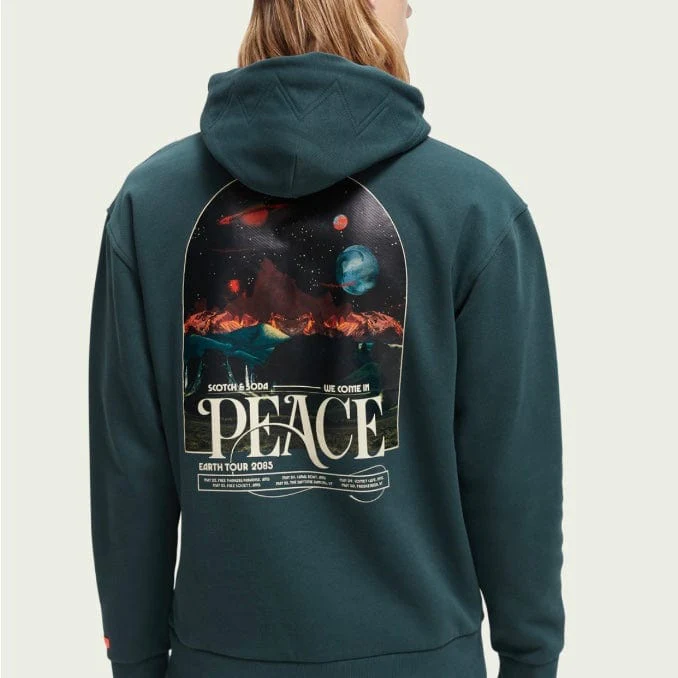 Scotch & Soda Artwork Felpa Hoodie (Space Green) 169194 - Image 3