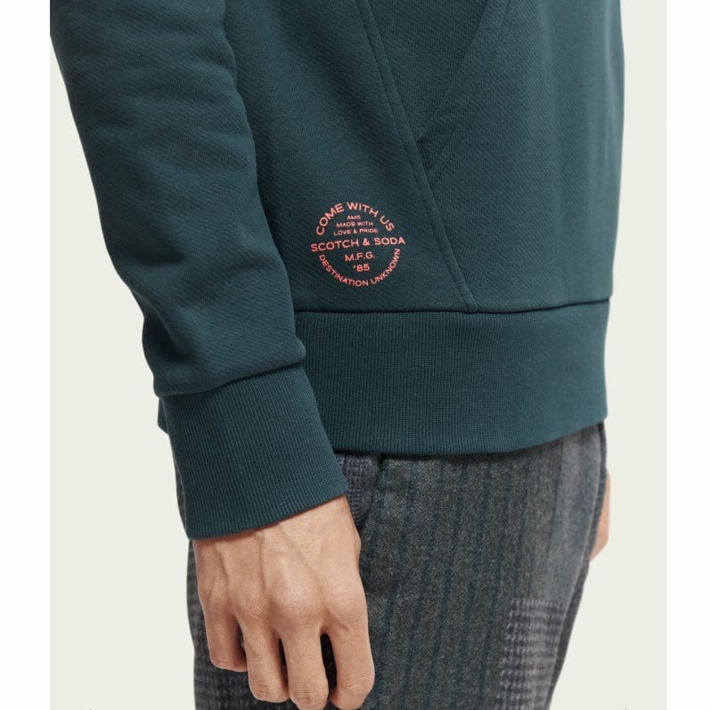 Scotch & Soda Artwork Felpa Hoodie (Space Green) 169194 - Image 4
