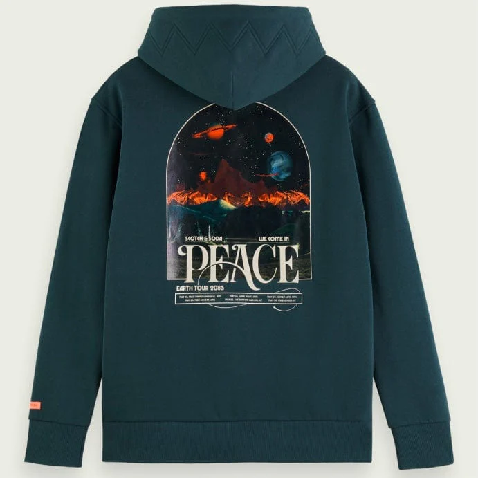 Scotch & Soda Artwork Felpa Hoodie (Space Green) 169194 - Image 7