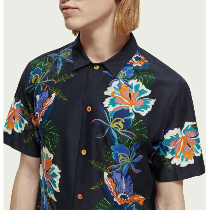 Scotch & Soda Cotton Voile Camp Printed Shirt (Border Flower) 171649 - Image 2