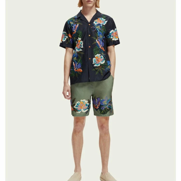 Scotch & Soda Cotton Voile Camp Printed Shirt (Border Flower) 171649 - Image 4