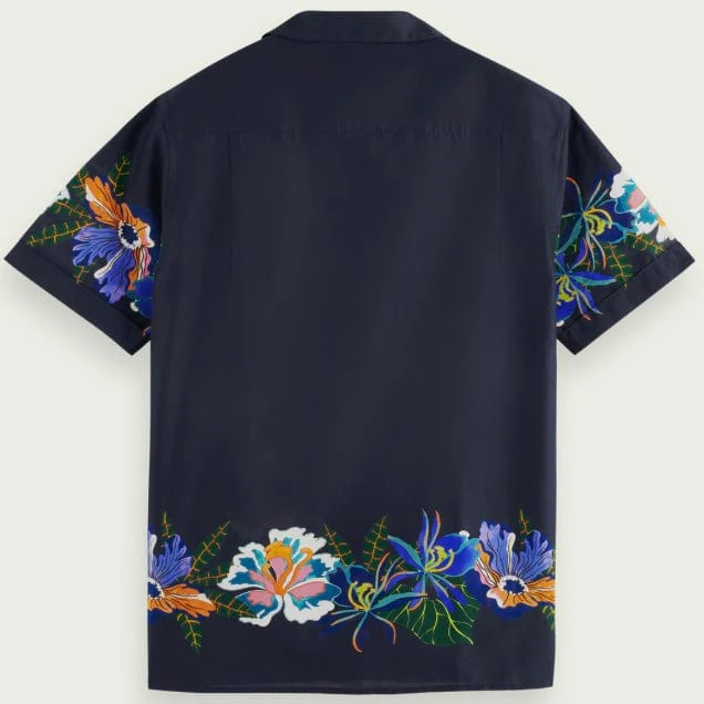 Scotch & Soda Cotton Voile Camp Printed Shirt (Border Flower) 171649 - Image 7
