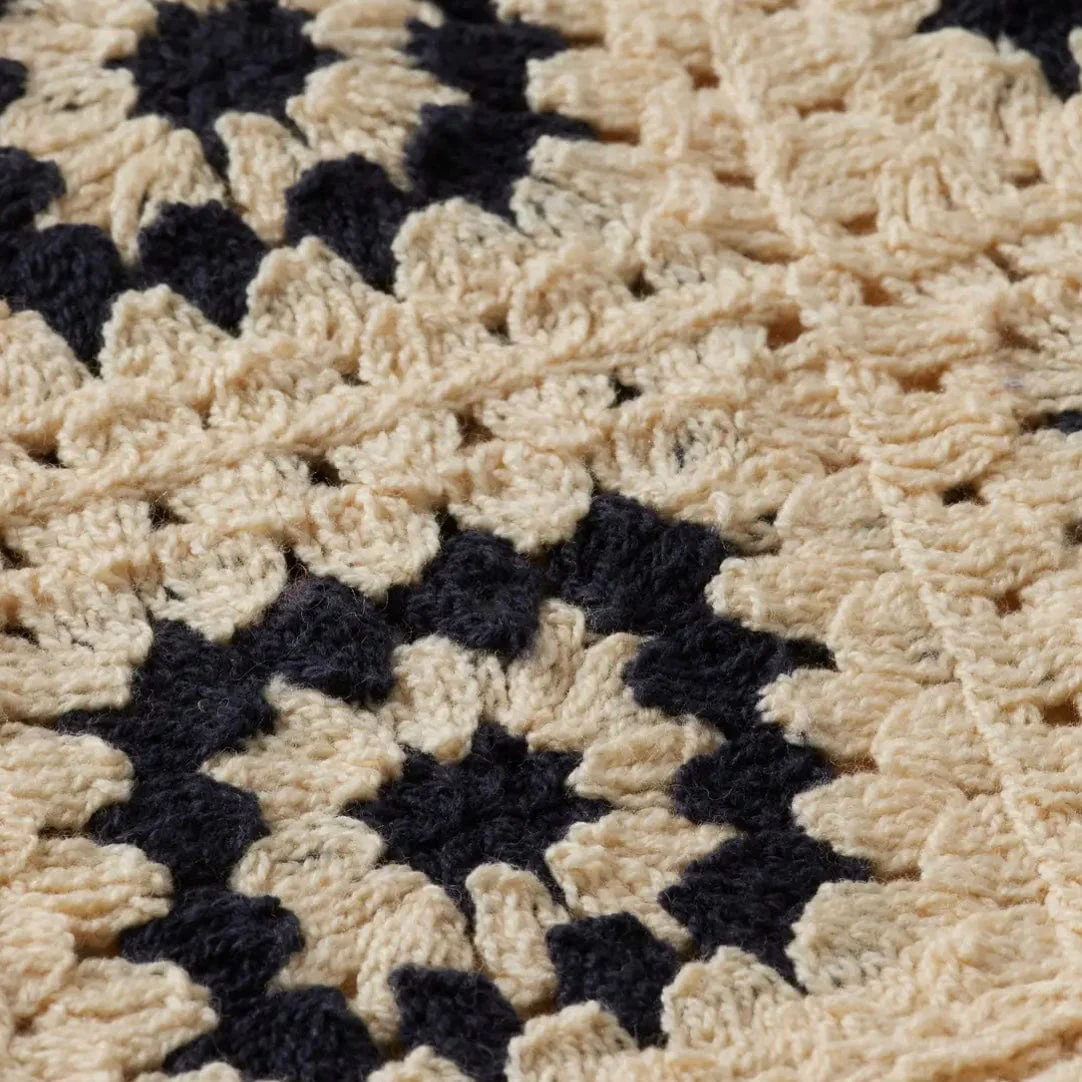 Scotch & Soda Crochet Knit LS Polo (Parchment Geometric Flower) 178520 - Image 3