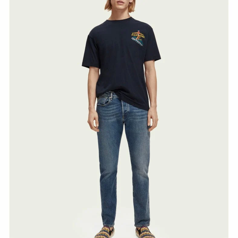 Scotch & Soda Embroidered Artwork Tee (Navy) 172306 - Image 5