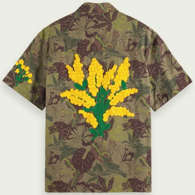 Scotch & Soda Embroidered Printed Twill Shirt (Camo Floral Aop) 171646 - Image 6