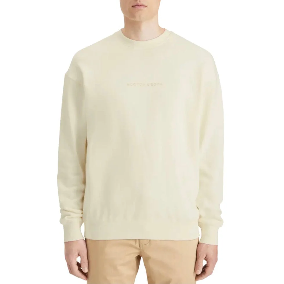 Scotch & Soda Essentials Logo Sweatshirt (Off White) 179195 - Image 4
