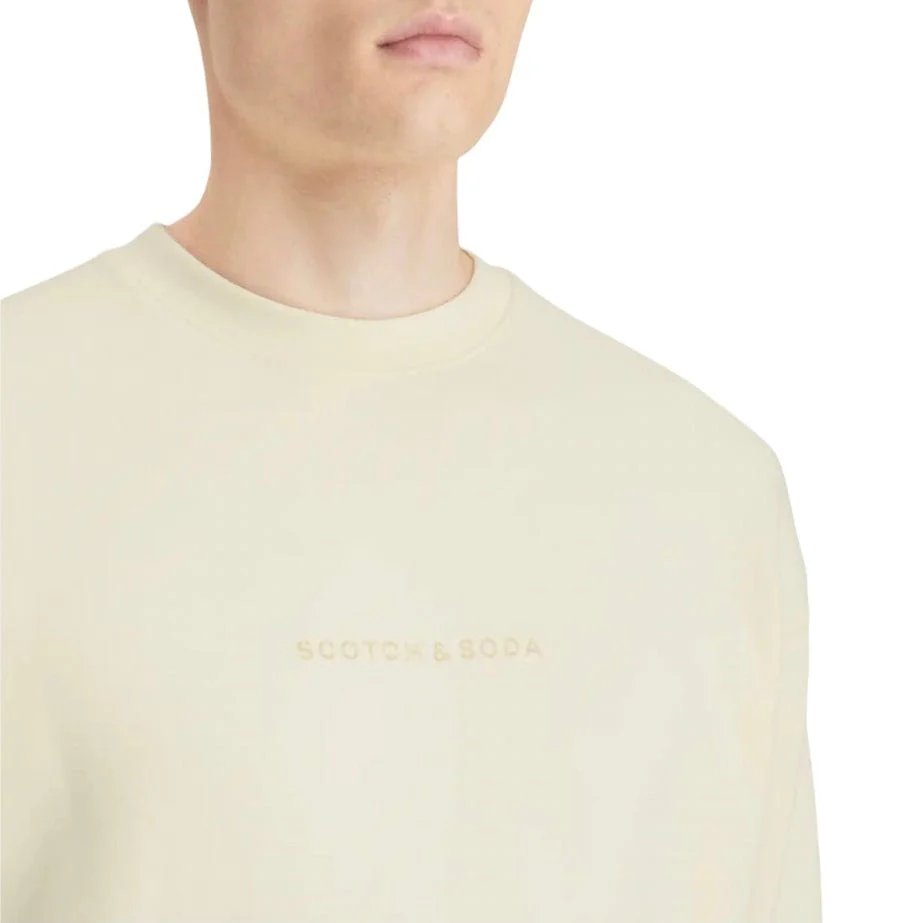 Scotch & Soda Essentials Logo Sweatshirt (Off White) 179195 - Image 6