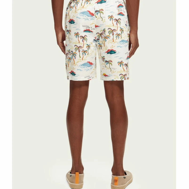 Scotch & Soda Fave Printed Bermuda Shorts (White Palmtree Aop) 171595 - Image 4