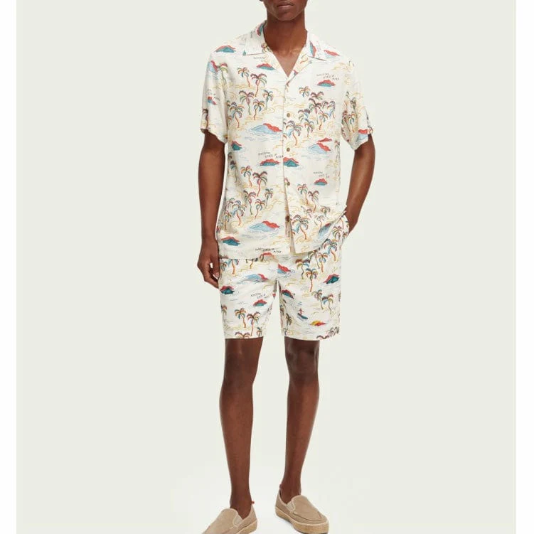 Scotch & Soda Fave Printed Bermuda Shorts (White Palmtree Aop) 171595 - Image 5
