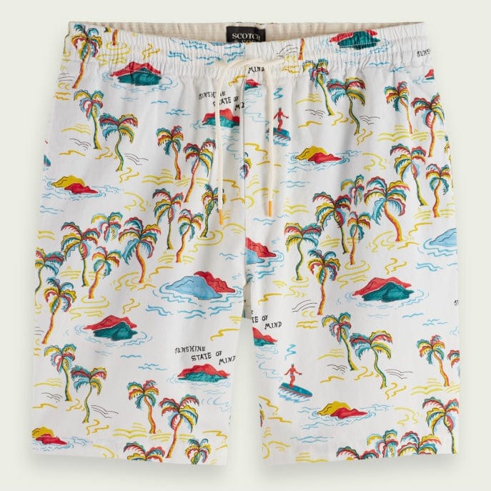 Scotch & Soda Fave Printed Bermuda Shorts (White Palmtree Aop) 171595 - Image 6