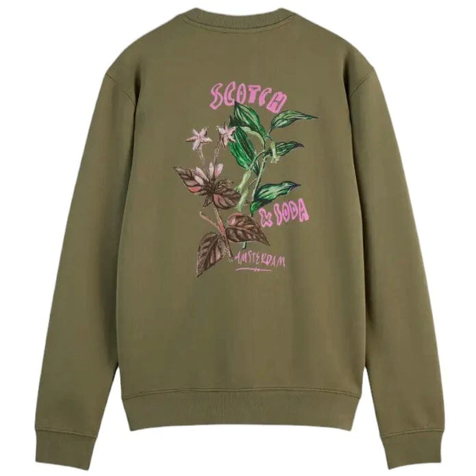 Scotch & Soda Flor180478al Artwork Sweatshirt (Washed Military) 180478 - Image 2