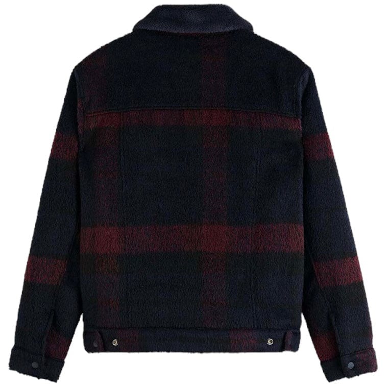 Scotch & Soda Jacquard Trucker Teddy Collar Jacket (Bordeaux Night) 174392 - Image 2