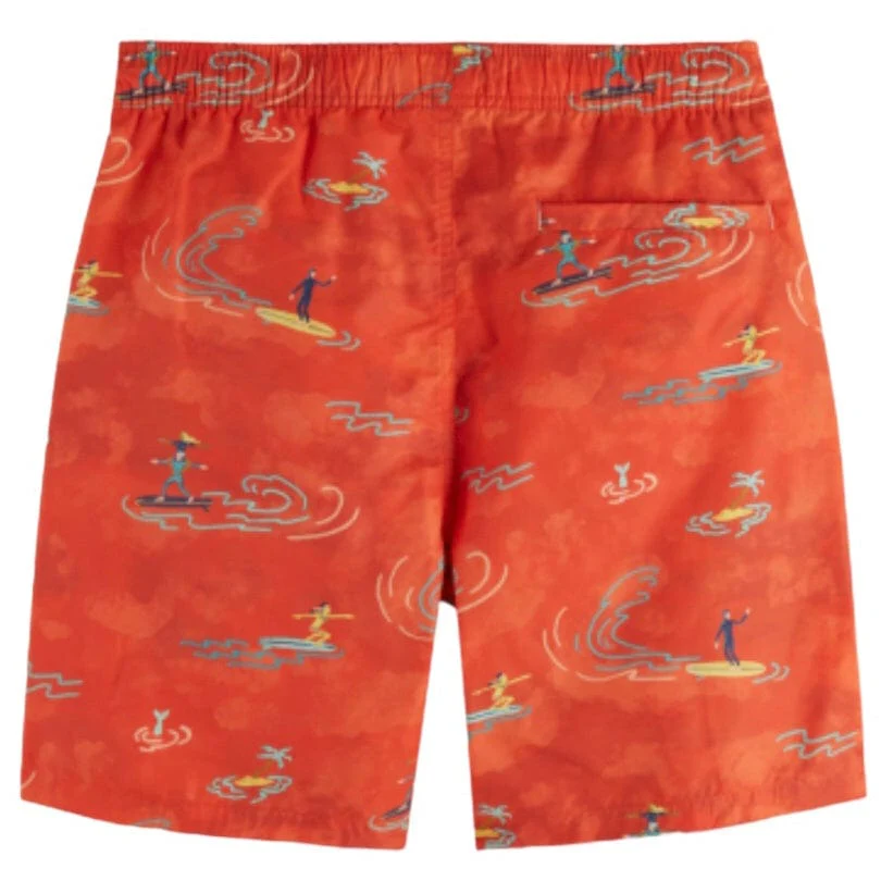 Scotch & Soda Mid Length Swim All Over Print Short (Red Surfer Aop) 175368 - Image 2