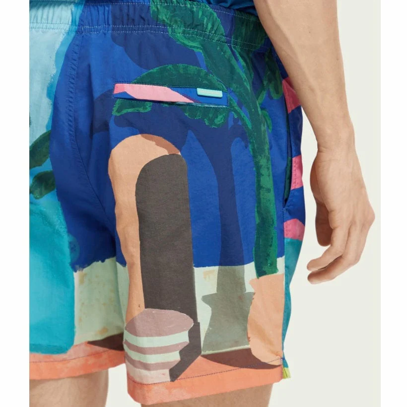 Scotch & Soda Printed Mid Length Swimshort (Aop Scene) 172424 - Image 5