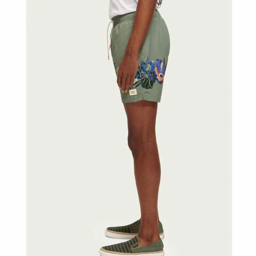 Scotch & Soda Printed Mid Length Swimshort (Green Print) 172424 - Image 2