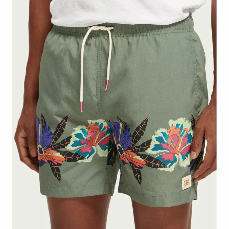Scotch & Soda Printed Mid Length Swimshort (Green Print) 172424 - Image 5