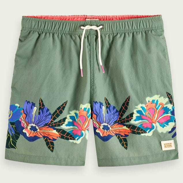 Scotch & Soda Printed Mid Length Swimshort (Green Print) 172424 - Image 6
