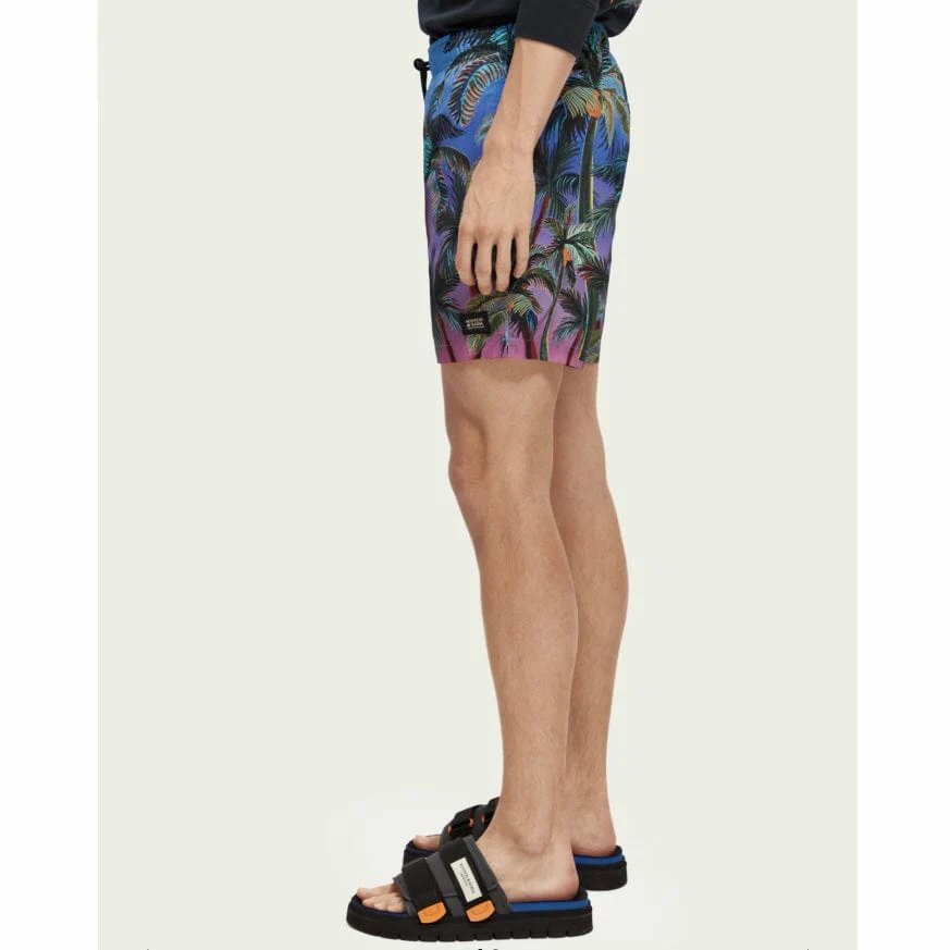 Scotch & Soda Printed Mid Length Swimshort (Navy Aop Palmtrees) 172424 - Image 2