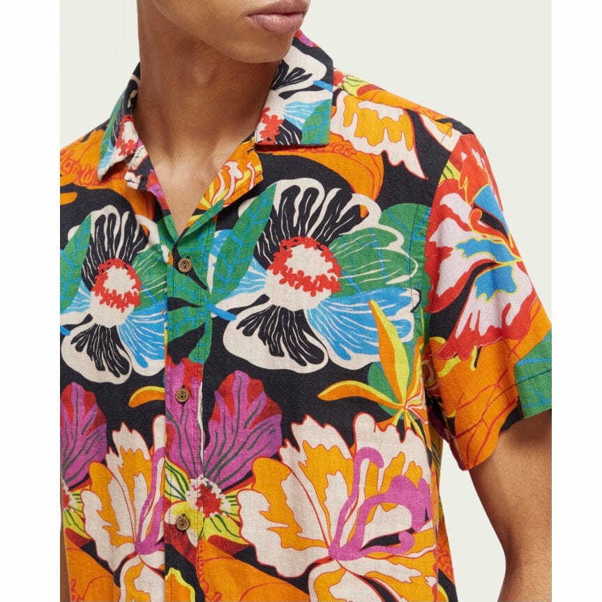 Scotch & Soda Printed Short Sleeve Camp Shirt (Floral) 171637 - Image 2