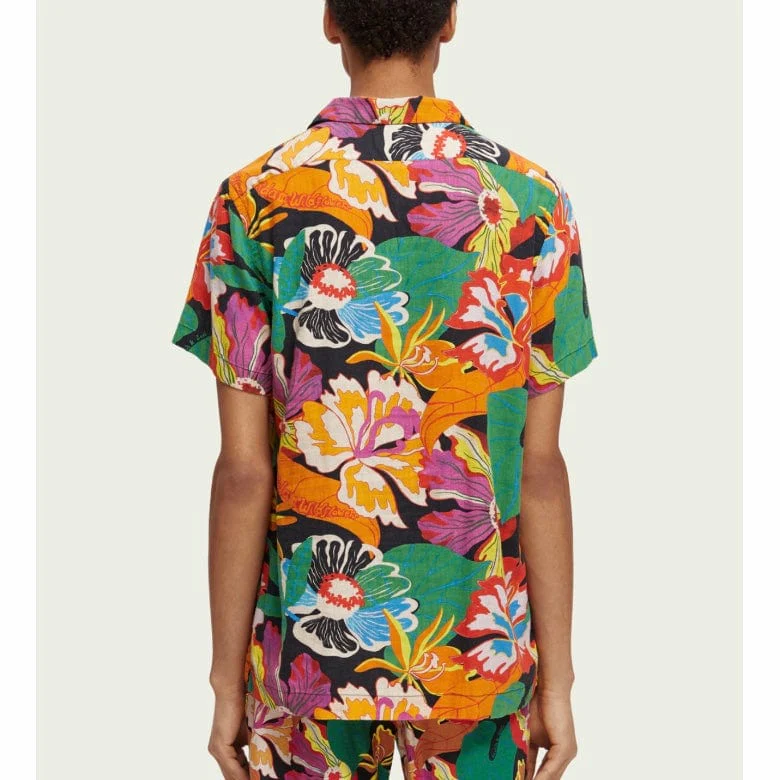 Scotch & Soda Printed Short Sleeve Camp Shirt (Floral) 171637 - Image 3