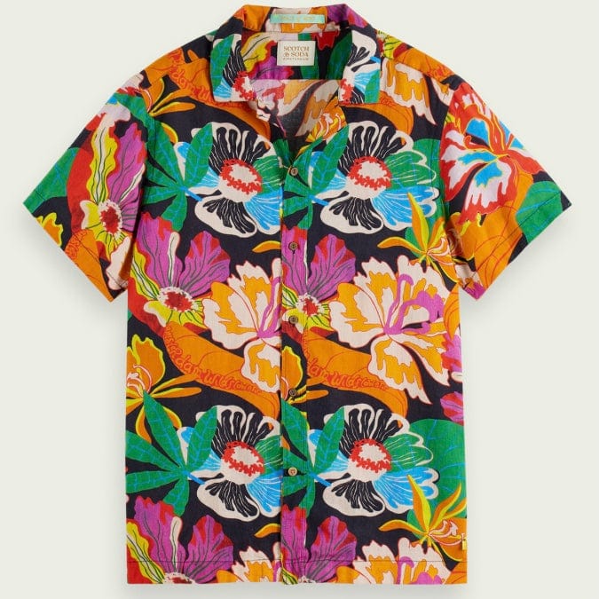 Scotch & Soda Printed Short Sleeve Camp Shirt (Floral) 171637 - Image 5