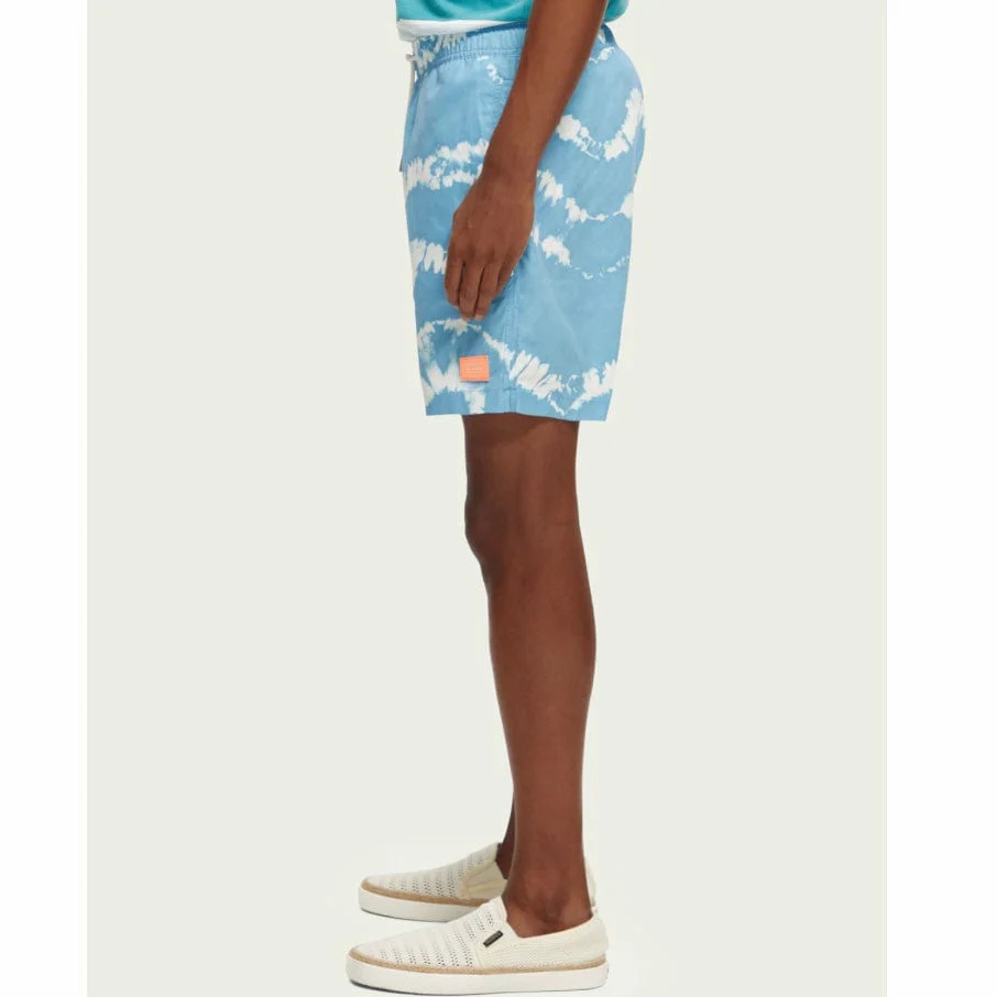 Scotch & Soda Printed Tie-Dye Mid Length Swimshort (Blue Tie Dye) 172421 - Image 2