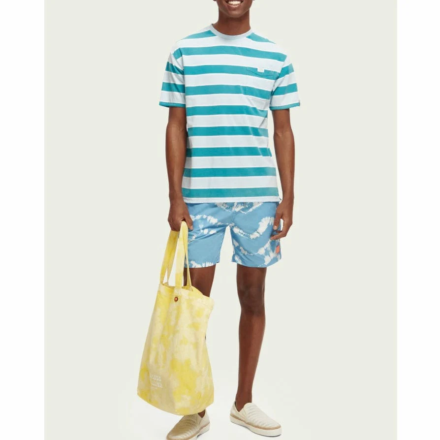 Scotch & Soda Printed Tie-Dye Mid Length Swimshort (Blue Tie Dye) 172421 - Image 4