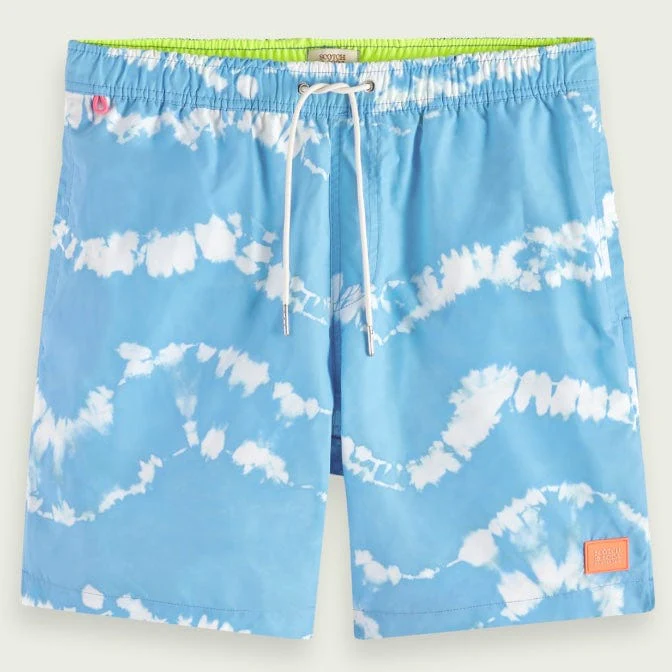 Scotch & Soda Printed Tie-Dye Mid Length Swimshort (Blue Tie Dye) 172421 - Image 5