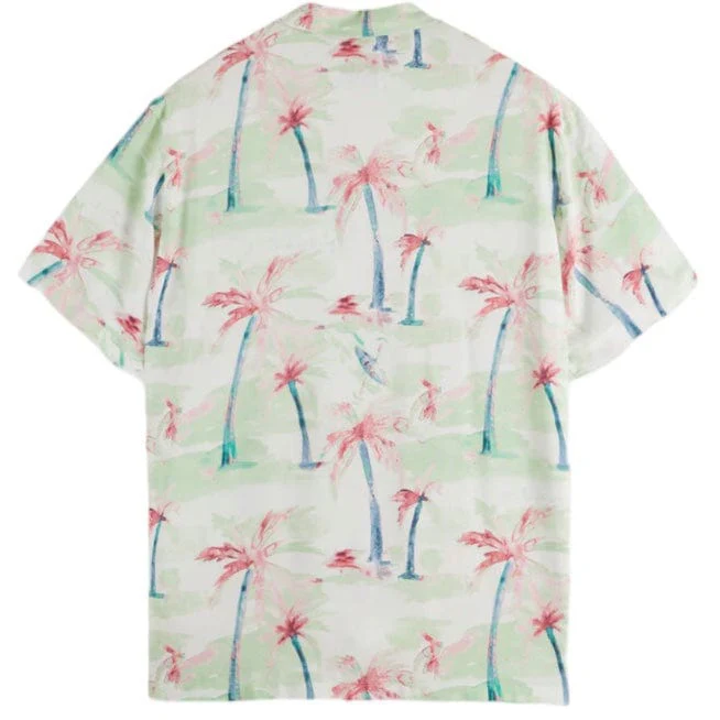 Scotch & Soda Printed Viscose Short Sleeve Shirt (Palmtree Hawaii Aop) 177054 - Image 2