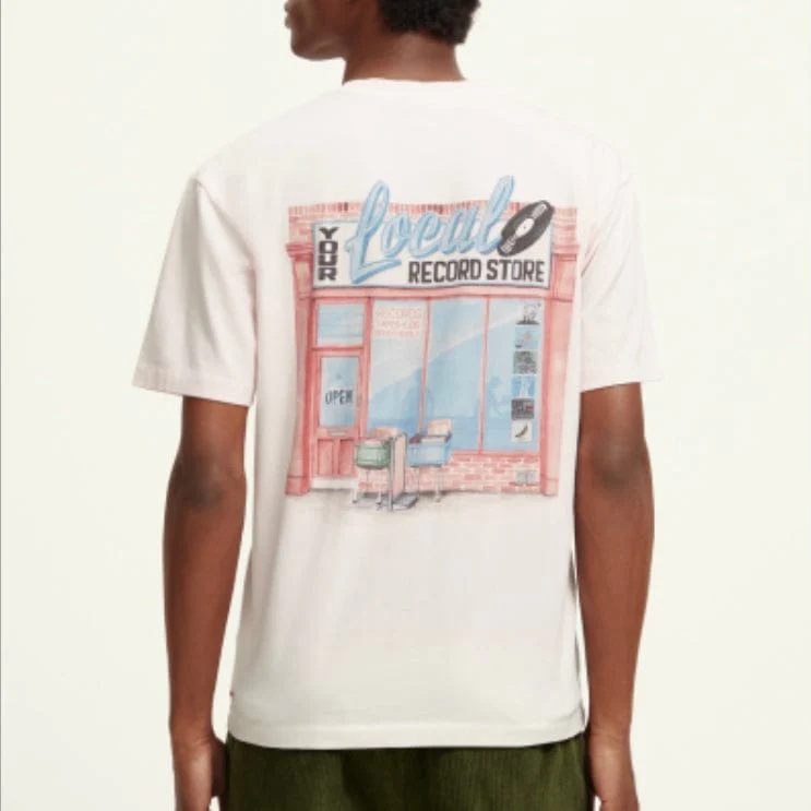 Scotch & Soda Record Store Artwork Tee (Pink Blossom) 173027 - Image 3