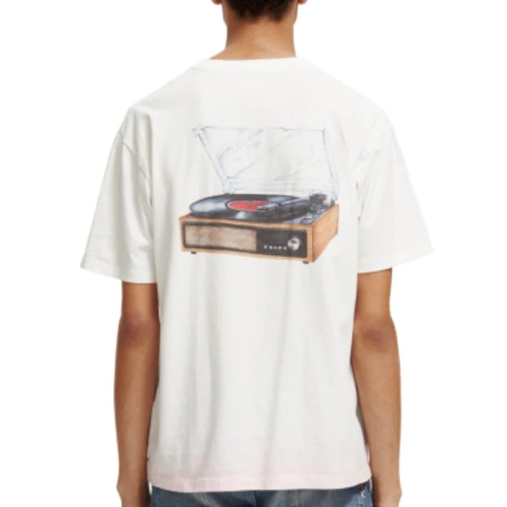 Scotch & Soda Record Store Artwork Tee (White) 173027 - Image 3