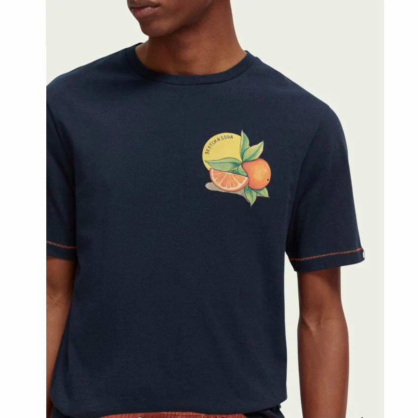 Scotch & Soda Regular Fit Artwork Tee (Navy) 172463 - Image 2