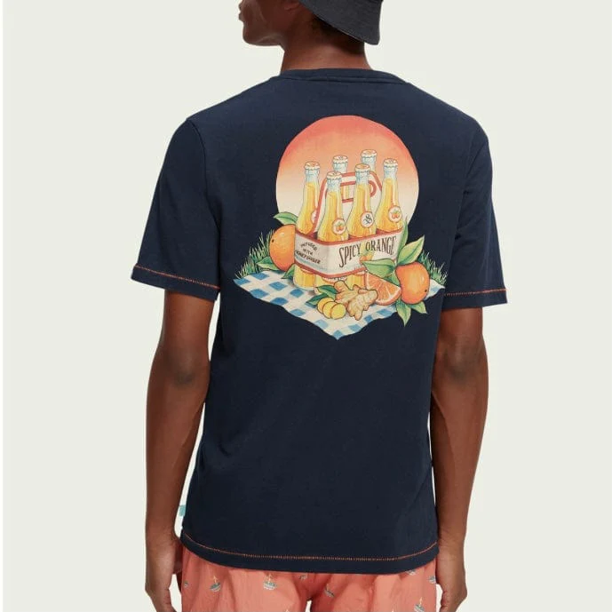Scotch & Soda Regular Fit Artwork Tee (Navy) 172463 - Image 3