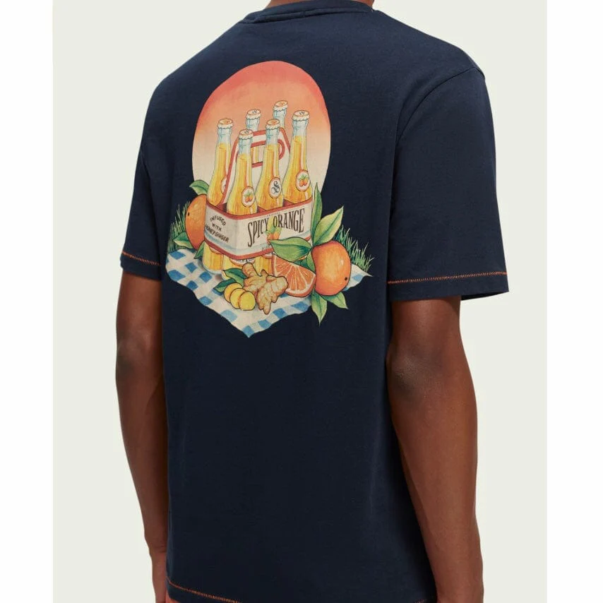 Scotch & Soda Regular Fit Artwork Tee (Navy) 172463 - Image 4