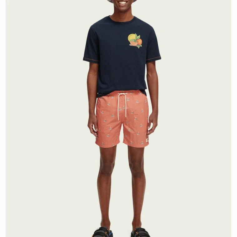 Scotch & Soda Regular Fit Artwork Tee (Navy) 172463 - Image 5