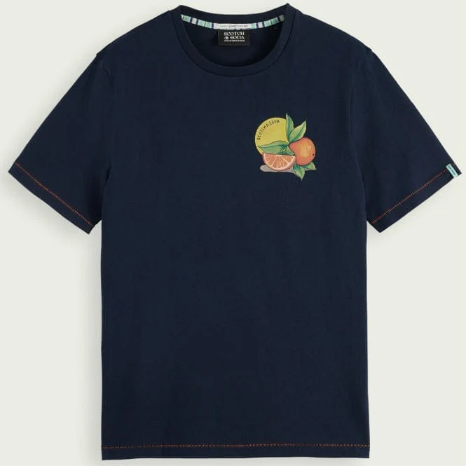 Scotch & Soda Regular Fit Artwork Tee (Navy) 172463 - Image 6