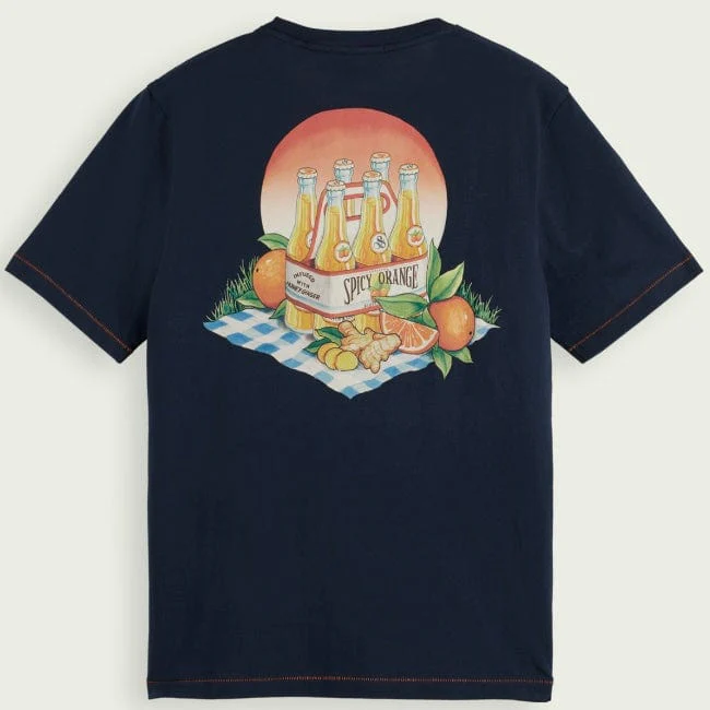 Scotch & Soda Regular Fit Artwork Tee (Navy) 172463 - Image 7