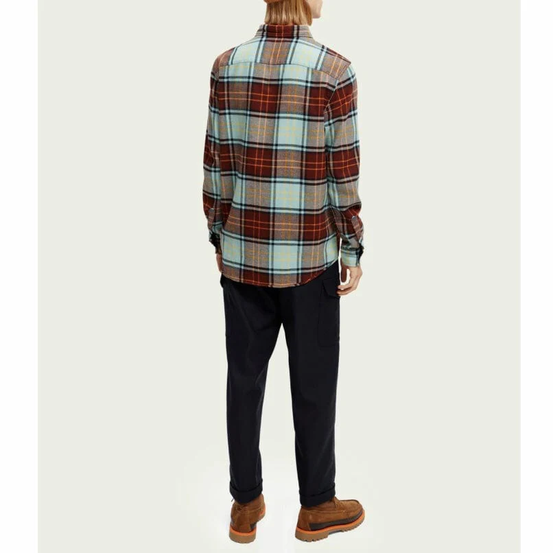 Scotch & Soda Regular Fit Checked Brushed Flannel Shirt (Combo B) 169063 - Image 3