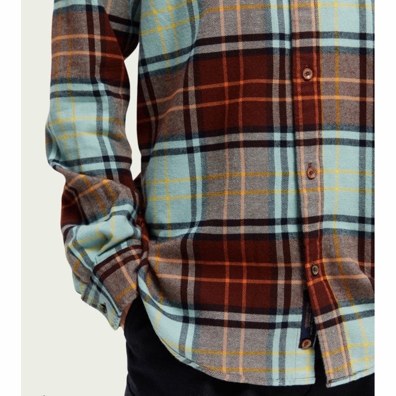 Scotch & Soda Regular Fit Checked Brushed Flannel Shirt (Combo B) 169063 - Image 4