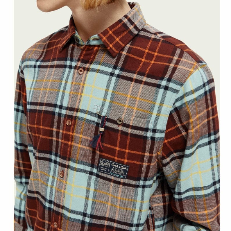 Scotch & Soda Regular Fit Checked Brushed Flannel Shirt (Combo B) 169063 - Image 5