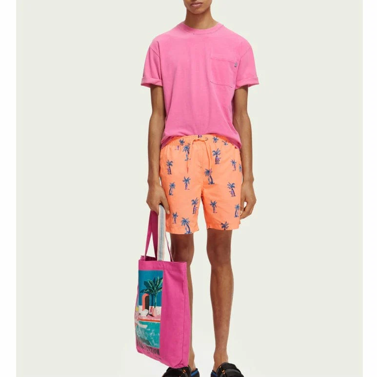 Scotch & Soda Relaxed Fit Artwork Chest Pocket Tee (Cerise) 171690 - Image 4